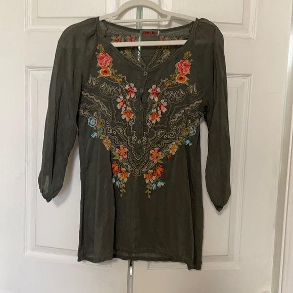 Johnny Was Tops - Johnny Was green blouse size XS